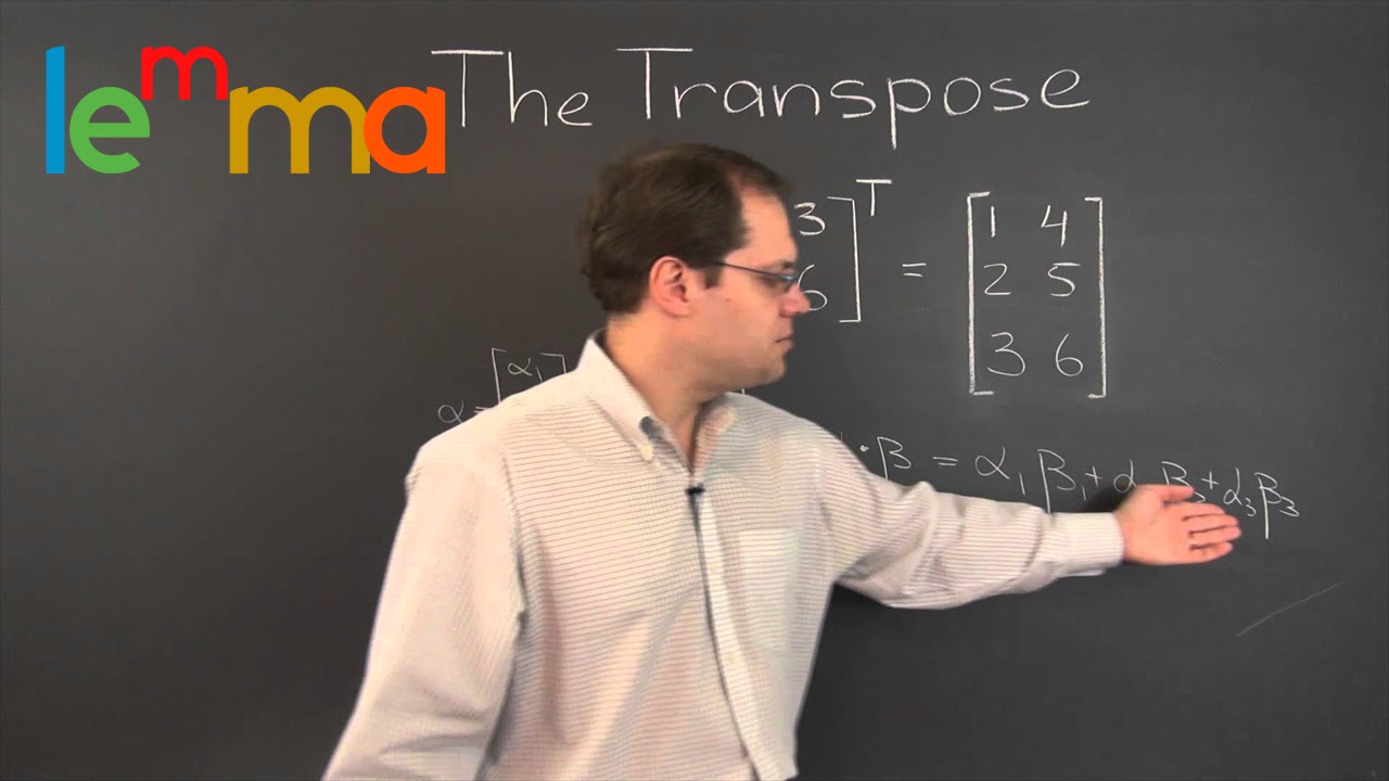 Linear Algebra 11w: Introduction to the Transpose of a Matrix