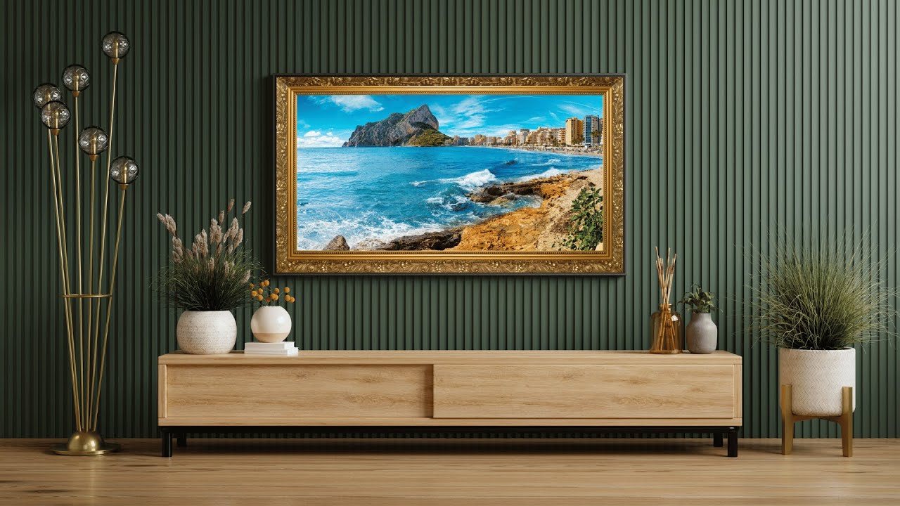 Hill Seaside 4K Photography  Framed Peaceful Art - Screensaver  - TV Wallpaper HD