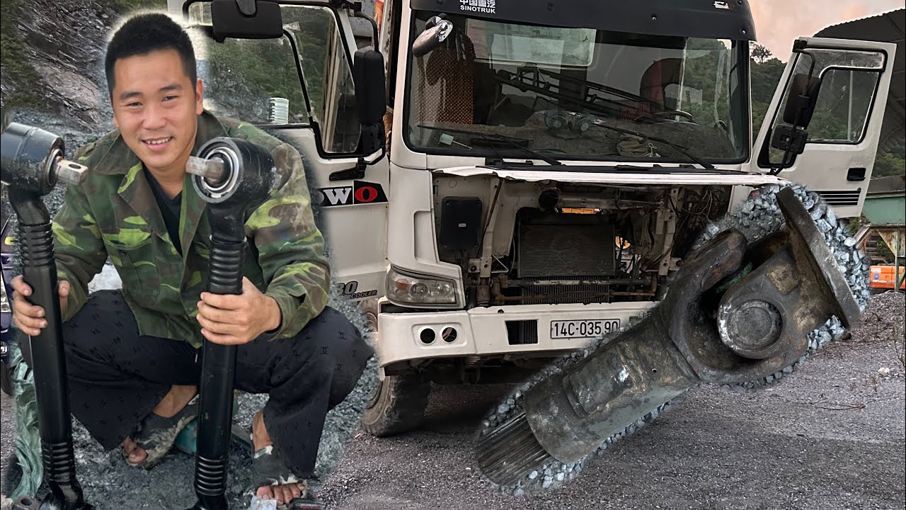 Auto repair:replace rear axle arm for Howo 50 ton truck 🚛🔧