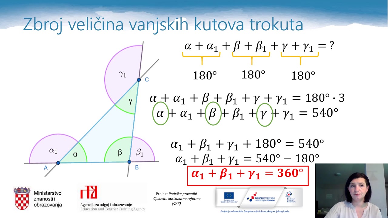 Matematika 6. r. OŠ - Vanjski kutovi trokuta i četverokuta