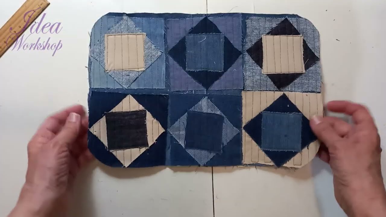how to make a handmade denim patchwork bag, no pattern diy sewing tutorial