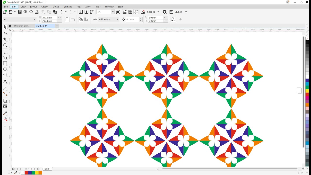 Colourful Symmetrical Pattern Design in CorelDRAW | Step by Step | Flower Shape