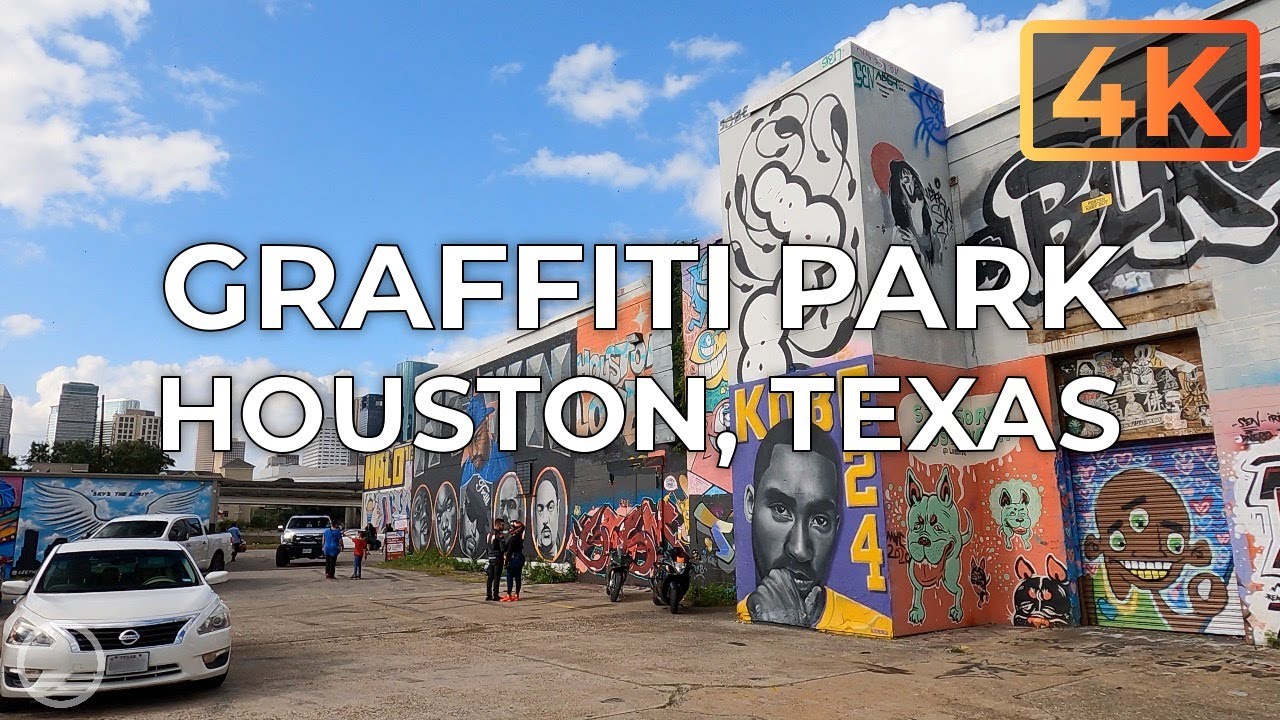 Graffiti Park East of Downtown in Houston, Texas, USA, an UltraHD 4K Real Time Driving Tour.