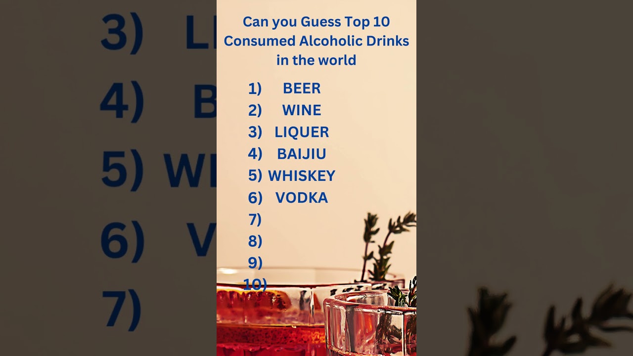 Top 10 Alcohol Consuming drinks: Surprising Drinking Trends Worldwide🌍 