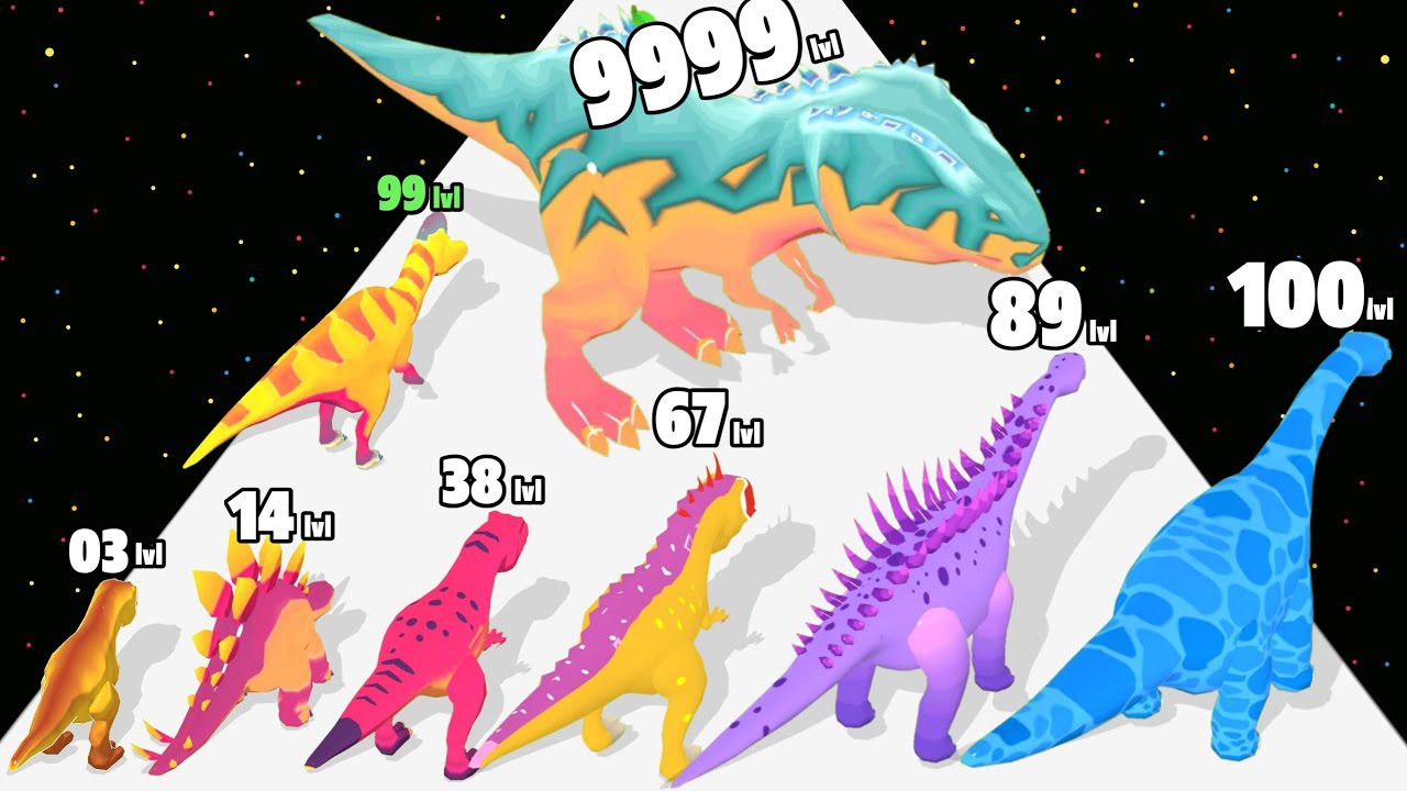 Dinosaur Evolution Runner 3D - Level Up Dinosaur Max Level Gameplay
