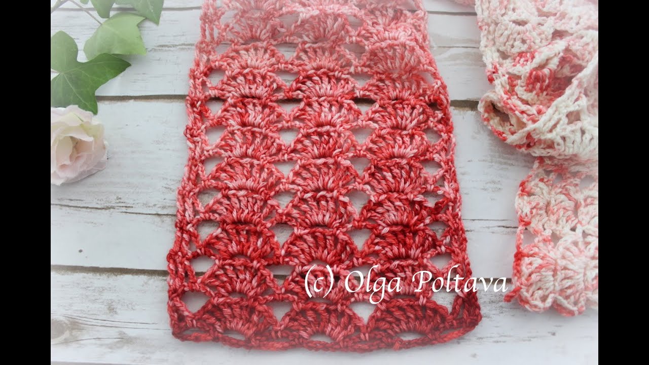 How to Crochet Lacy Scarf with Treble Stitches, Crochet Video Tutorial