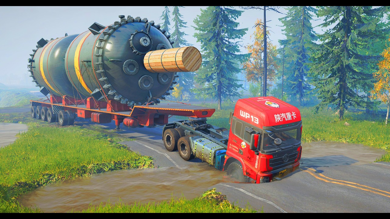 Trucks vs Speed Bumps With Extreme Broken Road Ep51 #snowrunner
