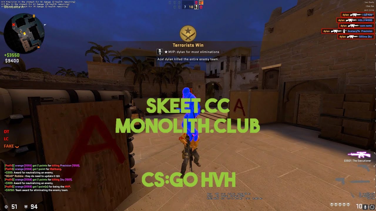 csgo hvh | monolith.club beta + skeet.cc