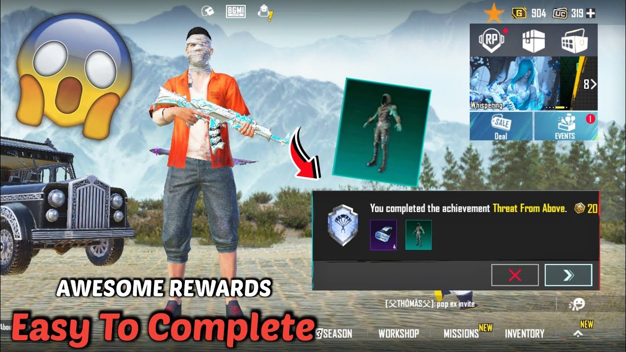 How To Complete | Threat From Above Achievement In Bgmi Pubg | Threat From Above Achievement