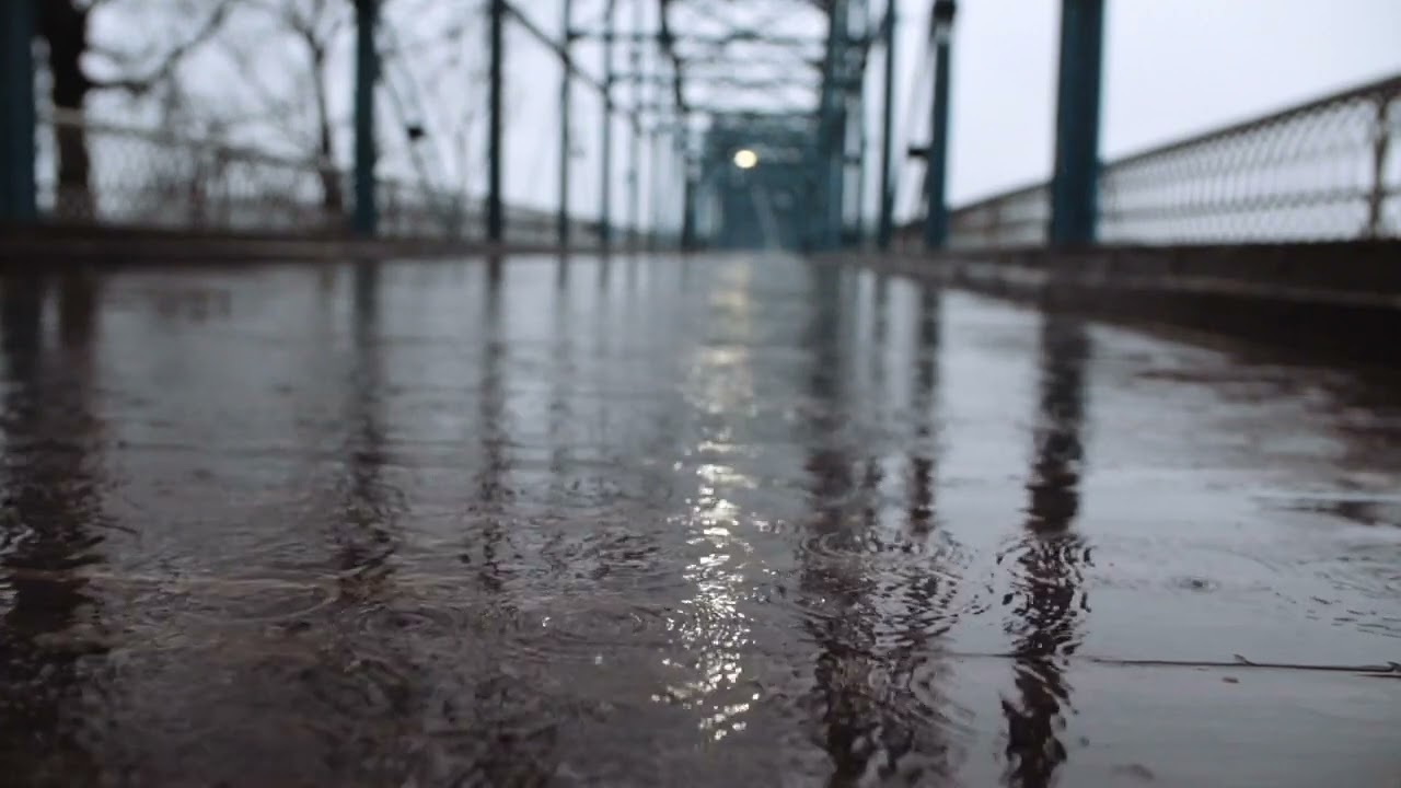 1 Hour Of Relaxing Rain On A Metal Bridge - Perfect For Studying/Homework/