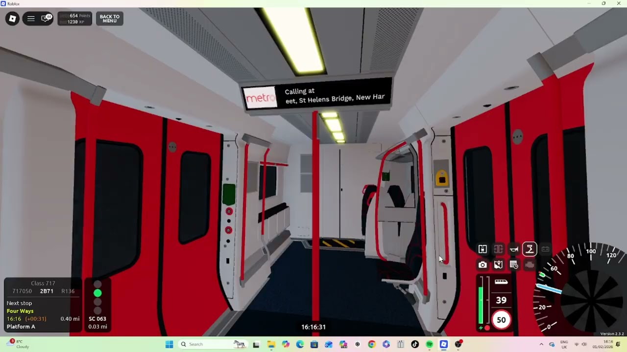 SCR Roblox Class 717 Metro driving: City Hospital - Stepford High Street