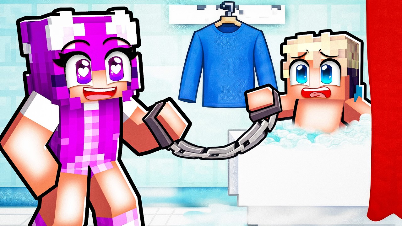 Für 24 STUNDEN an meinen CRUSH gefesselt in Minecraft!