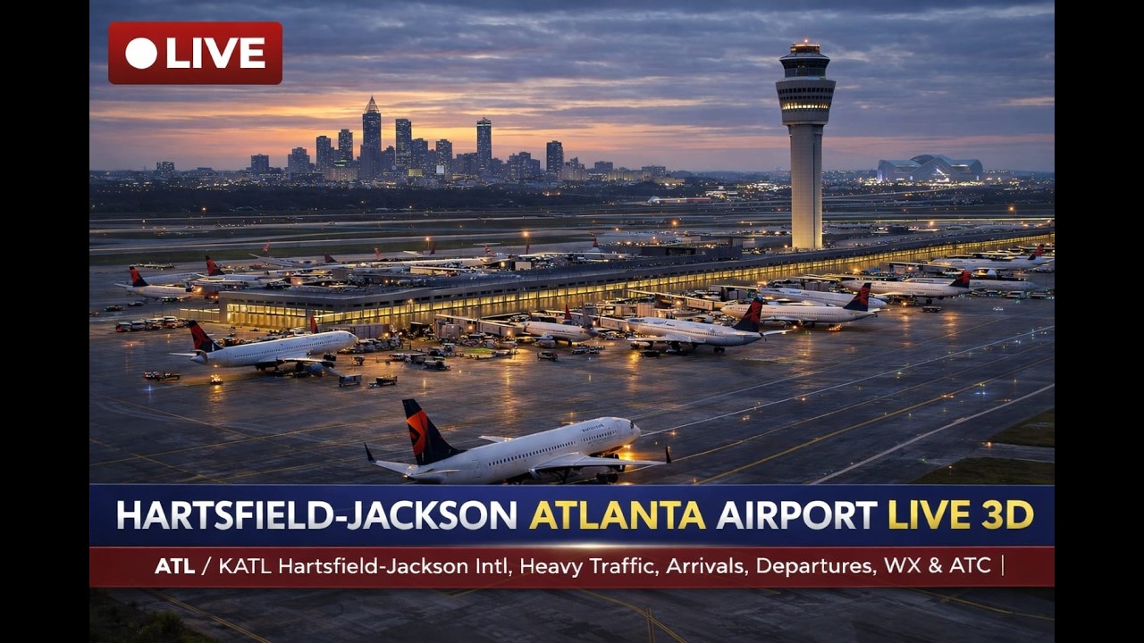 ATLANTA AIRPORT LIVE 3D | ATL / KATL Heavy Traffic, Arrivals, Departures,WX & ATC | March 15, 2026
