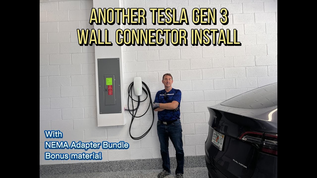 Еще одна установка настенного разъема Tesla Gen 3 (зарядное устройство для электромобиля)