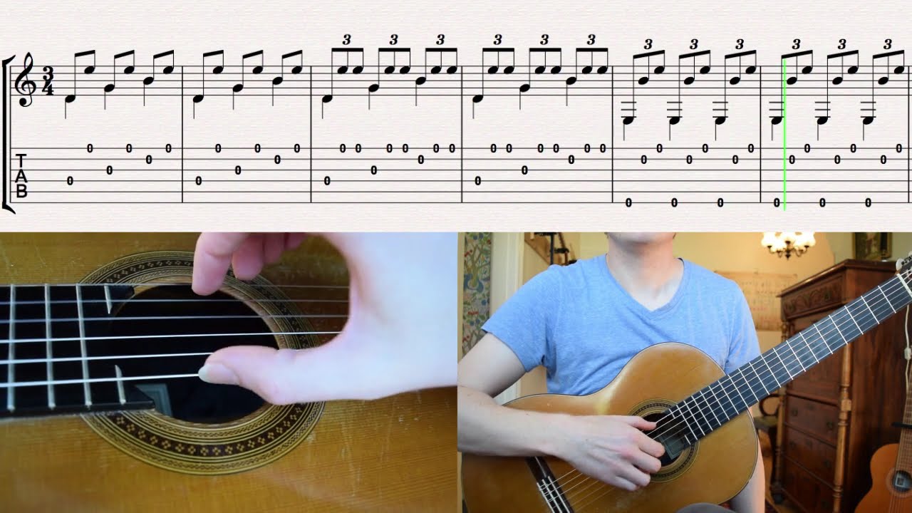 Malaguena - Spanish Classical Guitar Lesson (How to play with tabs)