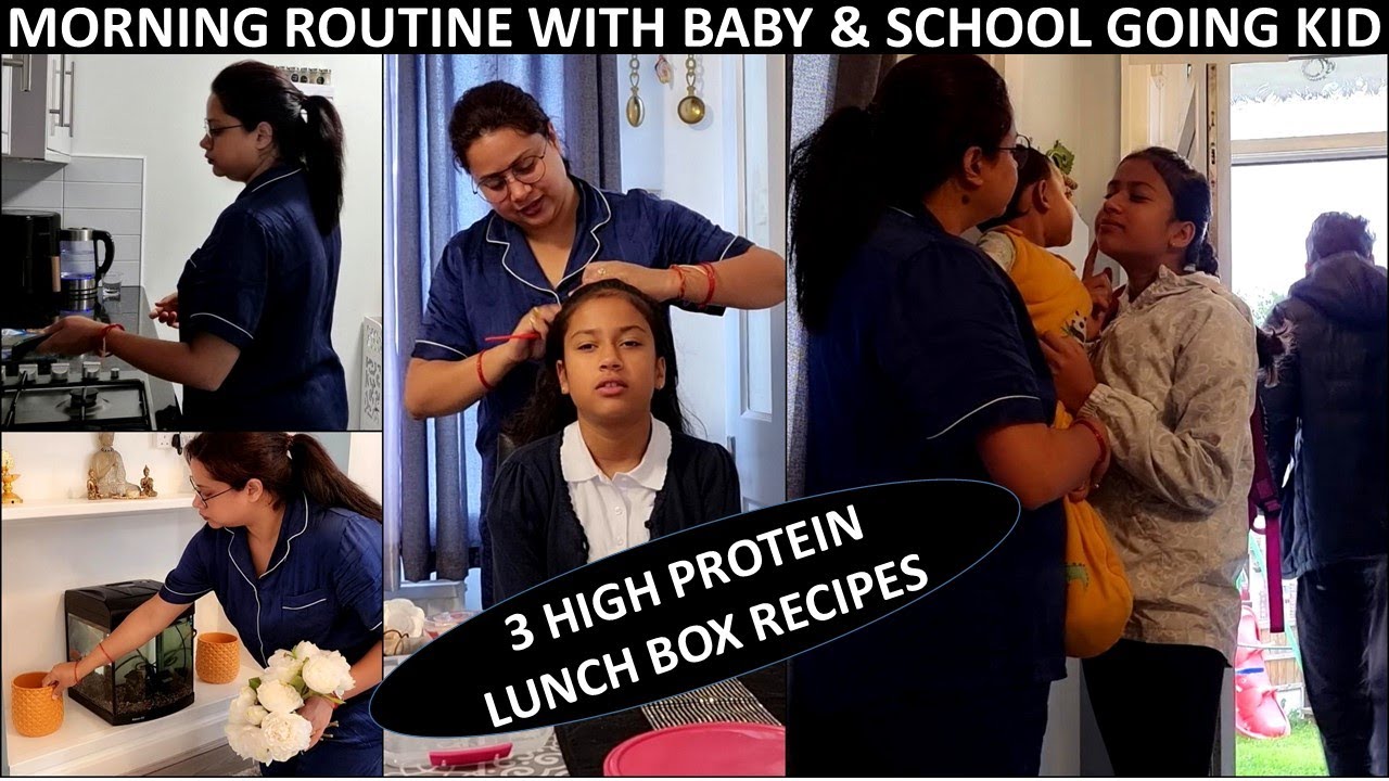 Morning Routine With 2 Kids | Lunch Box & Breakfast ( Paneer Rajma Frankie, Mix Veg Appe & Pancake)