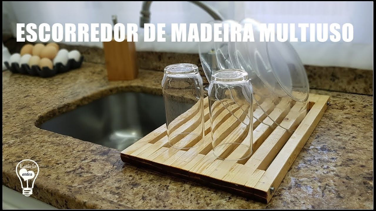 COMO FAZER ESCORREDOR DE MADEIRA | ESCORREDOR DE LOUÇA