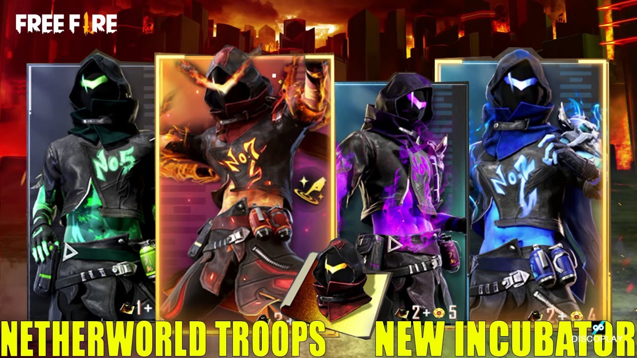 Latest Incubator Free Fire Netherworld Troops New Soldiers Bundles