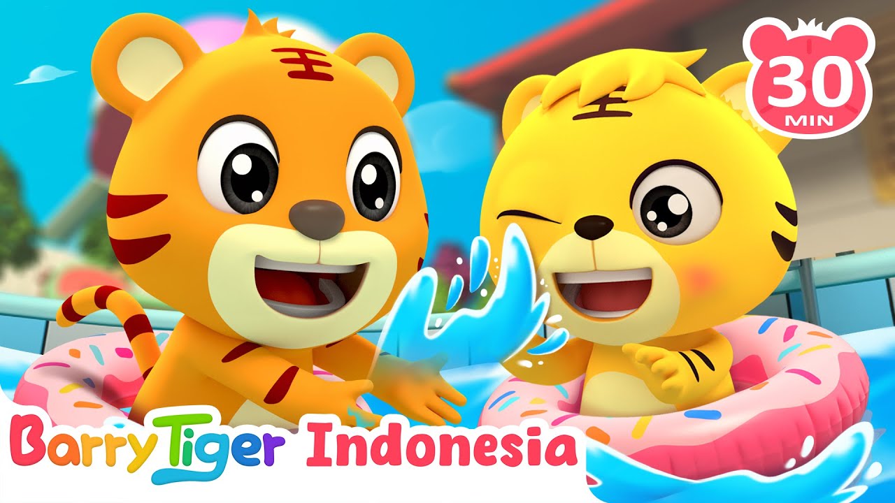🏊 Ayo Berenang! 🎵 Musik Seru di Kolam Renang | Lagu Hewan & Lagu Anak | BarryTiger