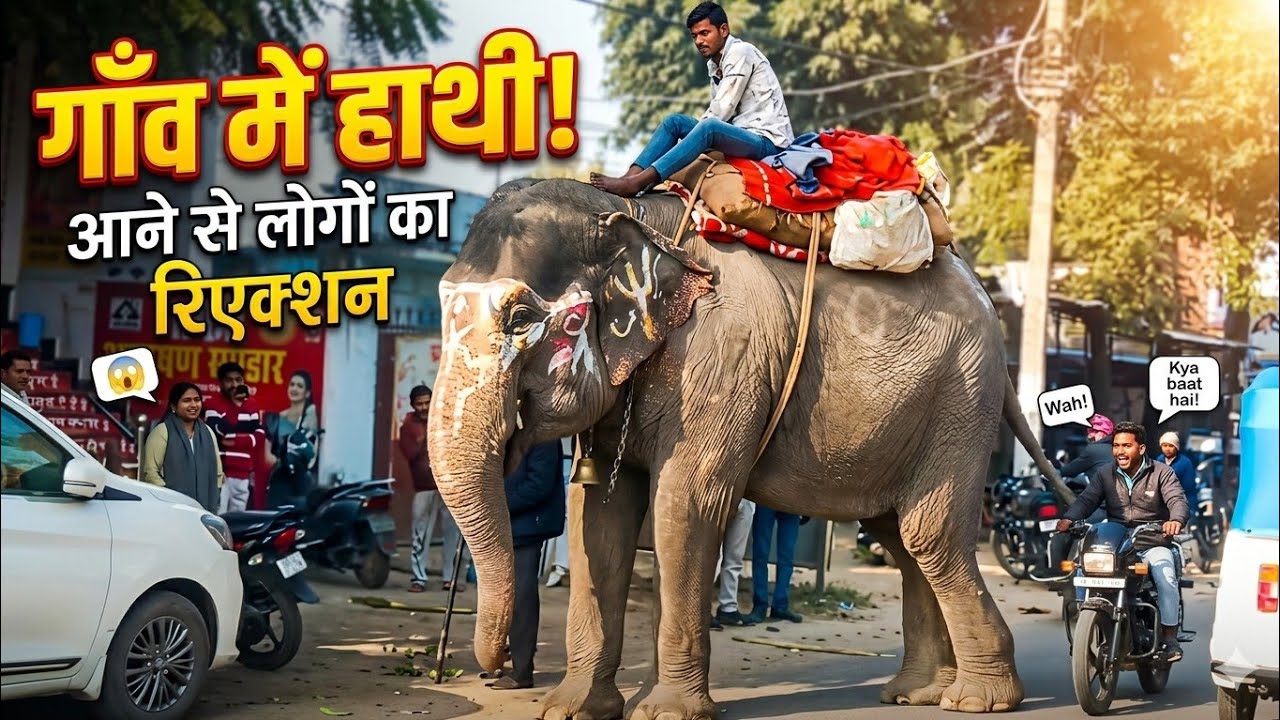 Ek Mota hathi /आज हाथी हमारे गाँव में आया था