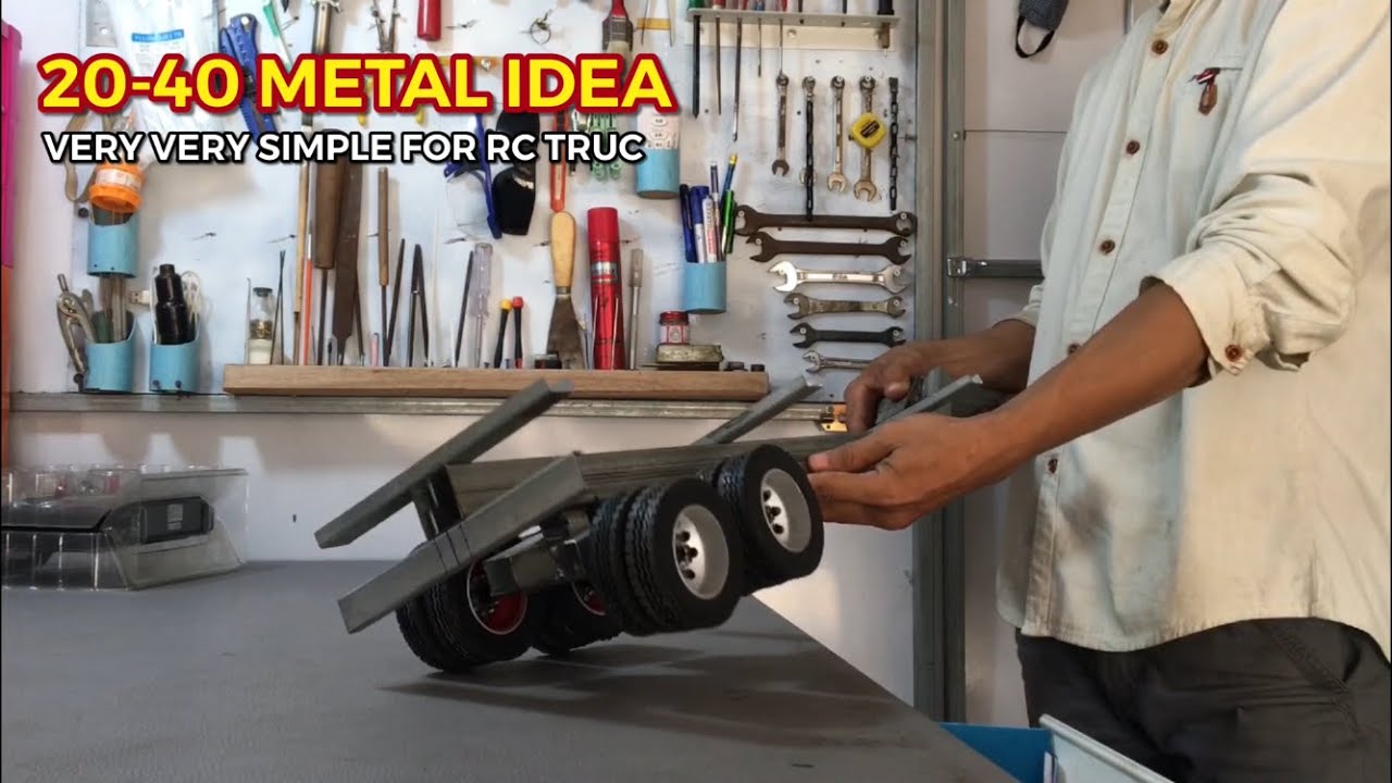 20-40 MATAL IDEA FOR RC TRUCKS! HOW TO MAKE A TRAILER FOR RC CONTAINER TRUCKS