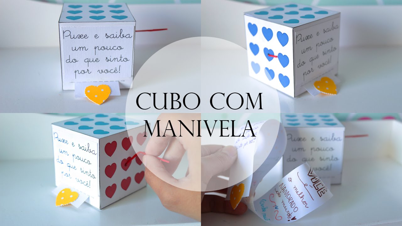 Cubo com manivela e carta de metro