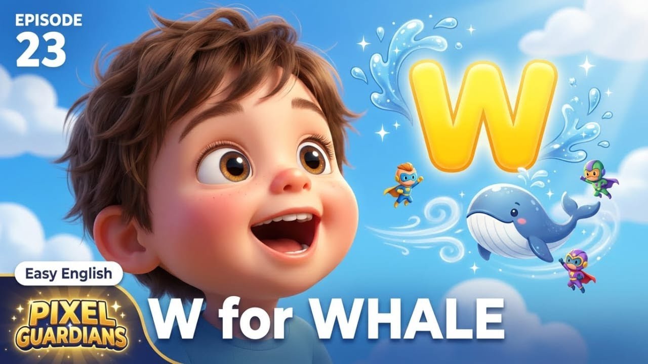 Learn English For Kids | Letter W Adventure! 🌊 Water, Whale, Wind & Wonderful | Guardians School