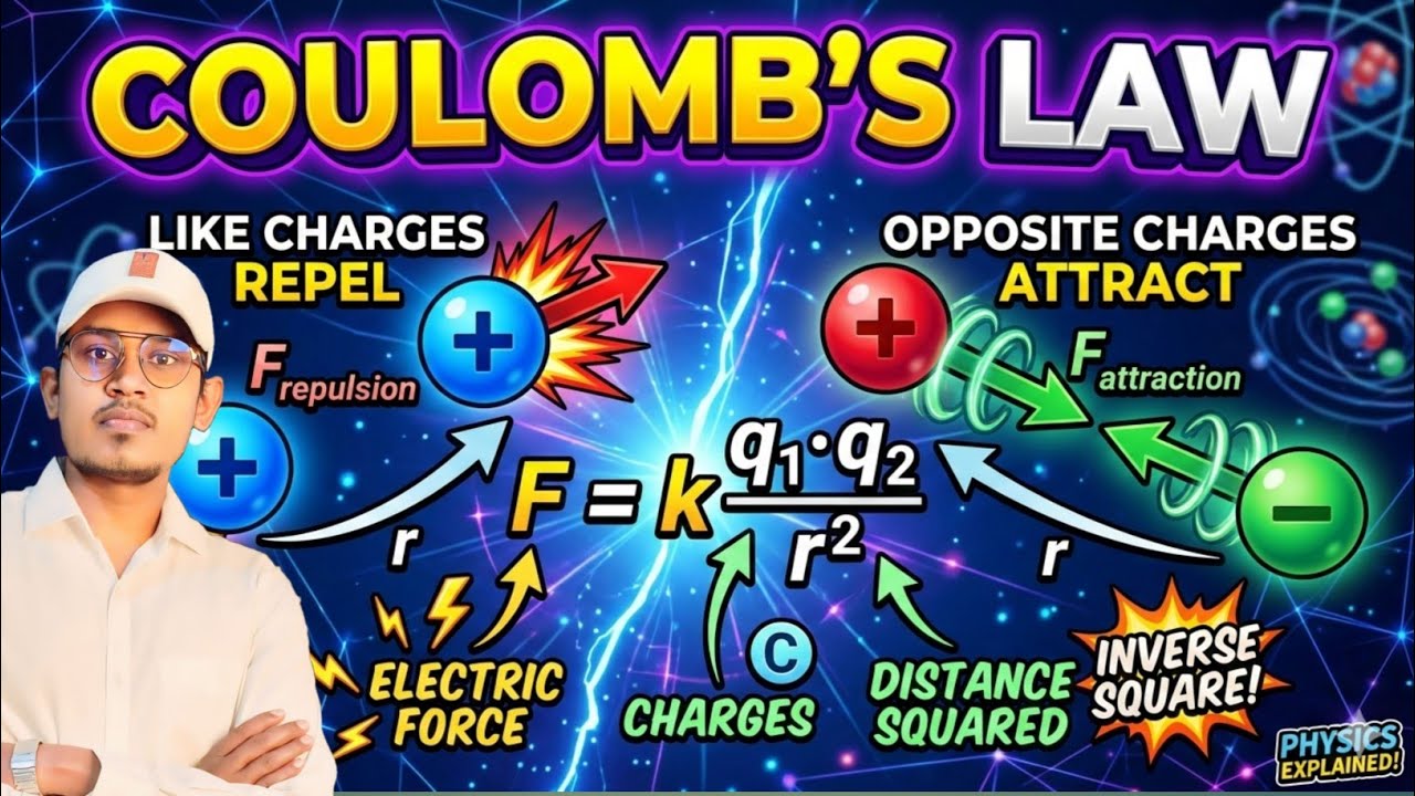 Coulomb's Law 🔴 Class 12th 🔴 Coulomb's law in SI 🔴 Coulomb's law in CGS #sunnysir