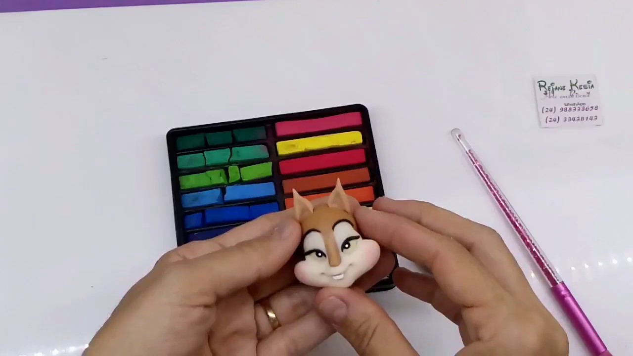 Diy Cabe&ccedil;a de esquilo em Biscuit