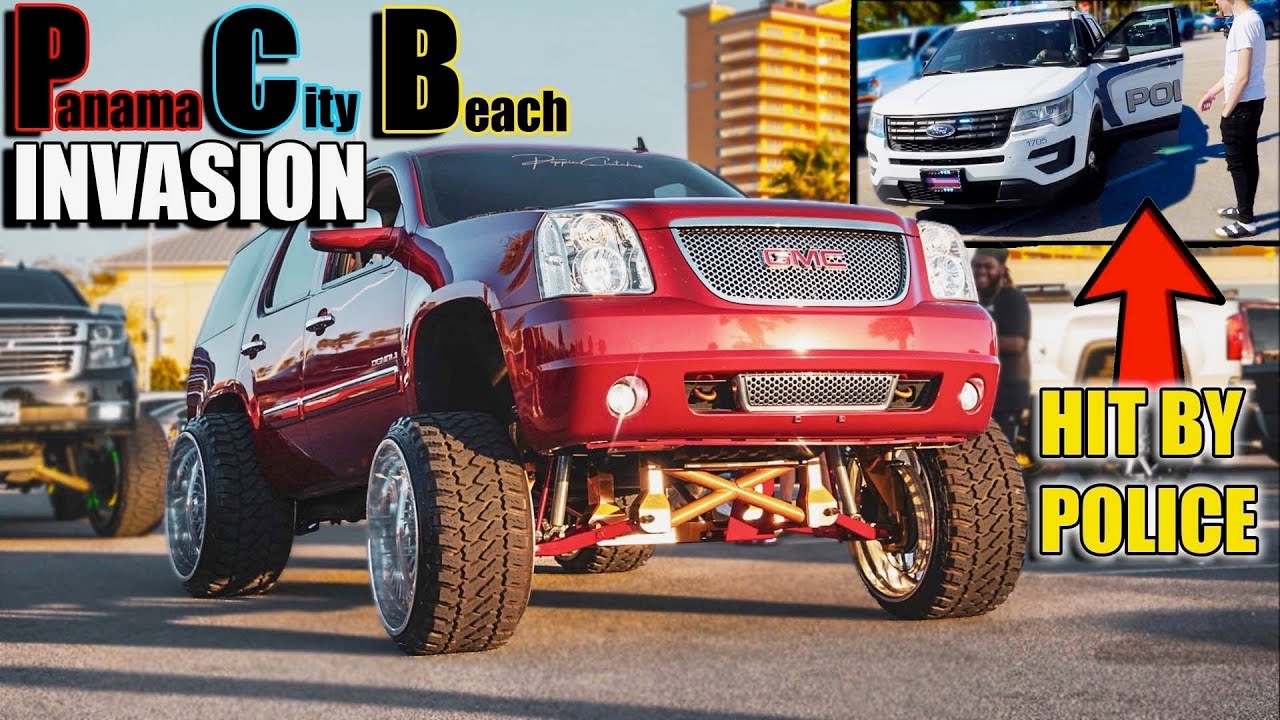 Lifted Trucks Shut Down Panama City Beach SPRING BREAK | We ran from *COPS*