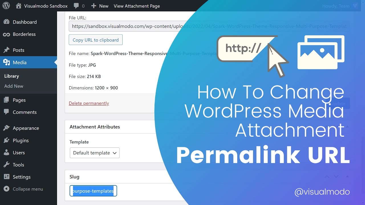 🖼 Как изменить URL-адрес постоянной ссылки на вложение медиафайла WordPress?