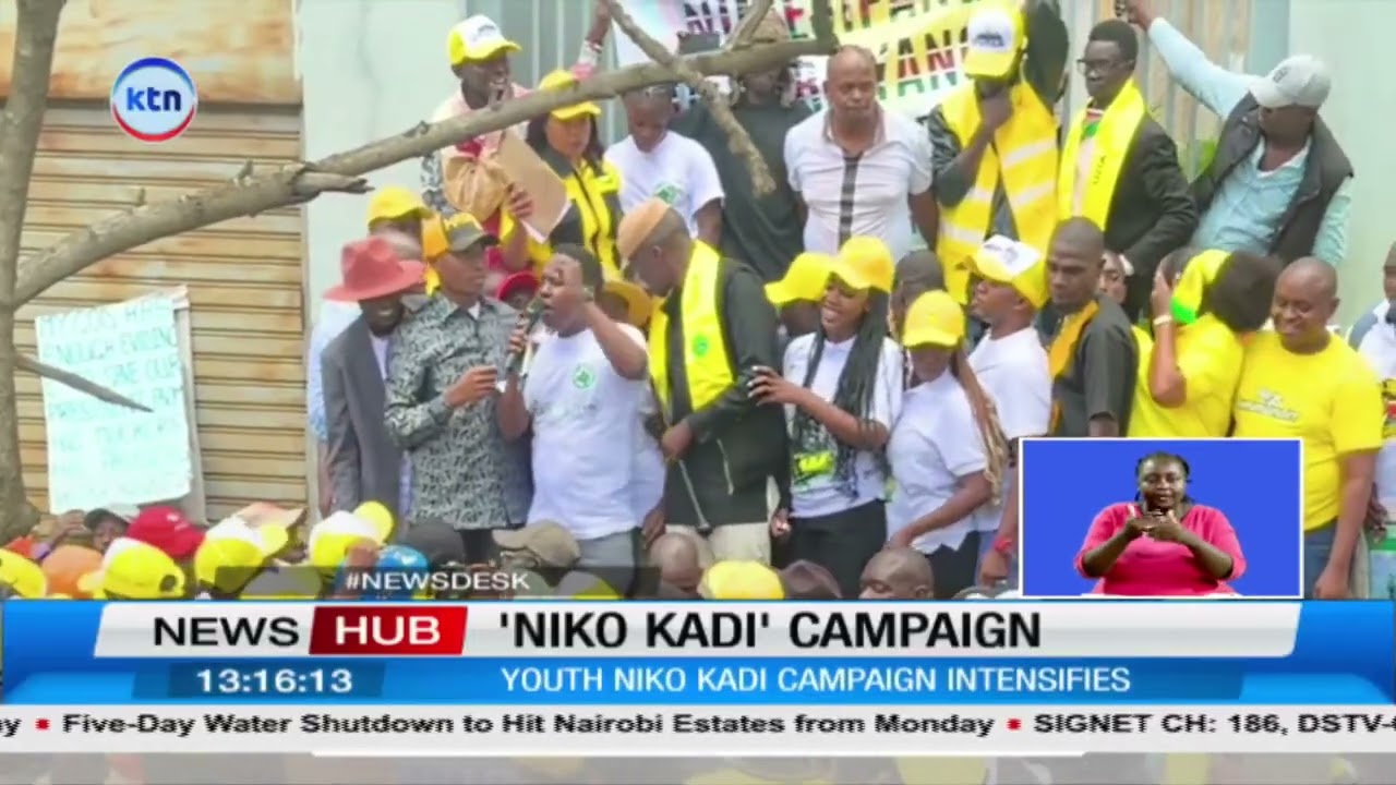 A section of Nairobi youth rally behind William Ruto under NikokadinAruto movement