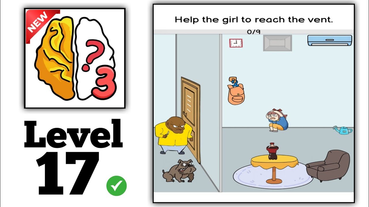 Brain Out 3 level 17 help the girl to reach the vent Walkthrough Solution