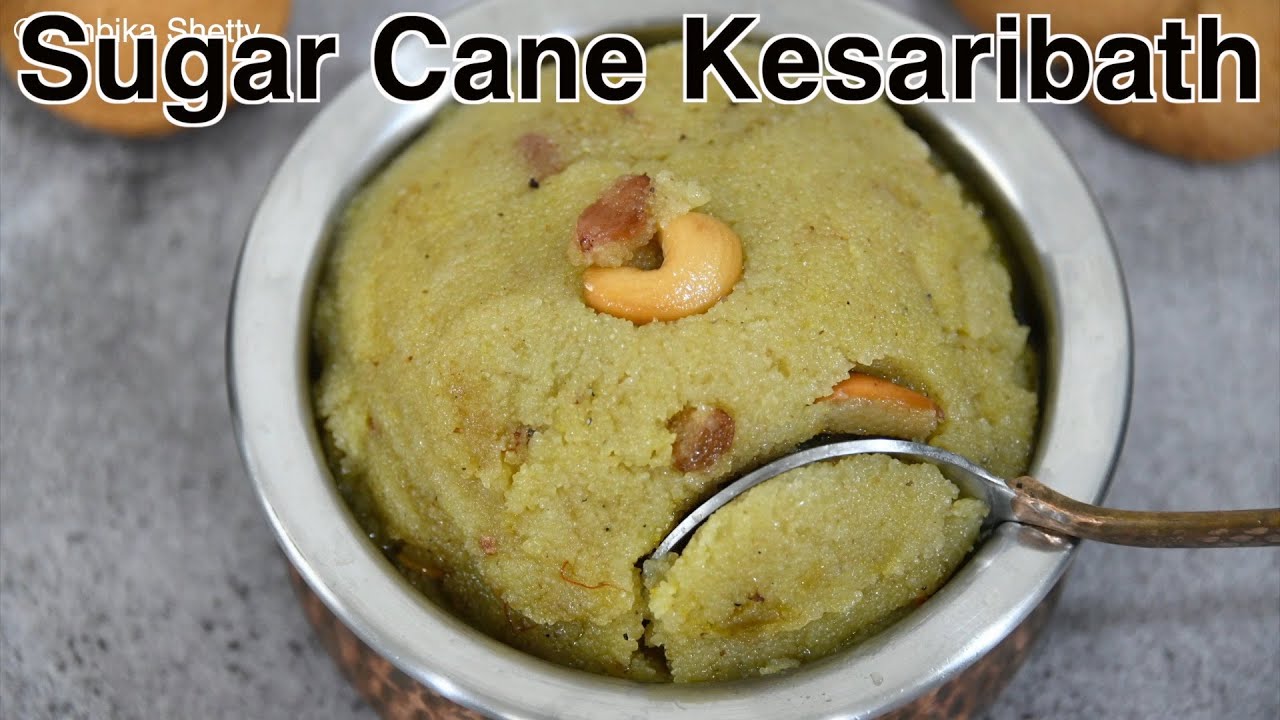 sugar cane juice kesaribath recipe | Healthy Rava Kesari recipe