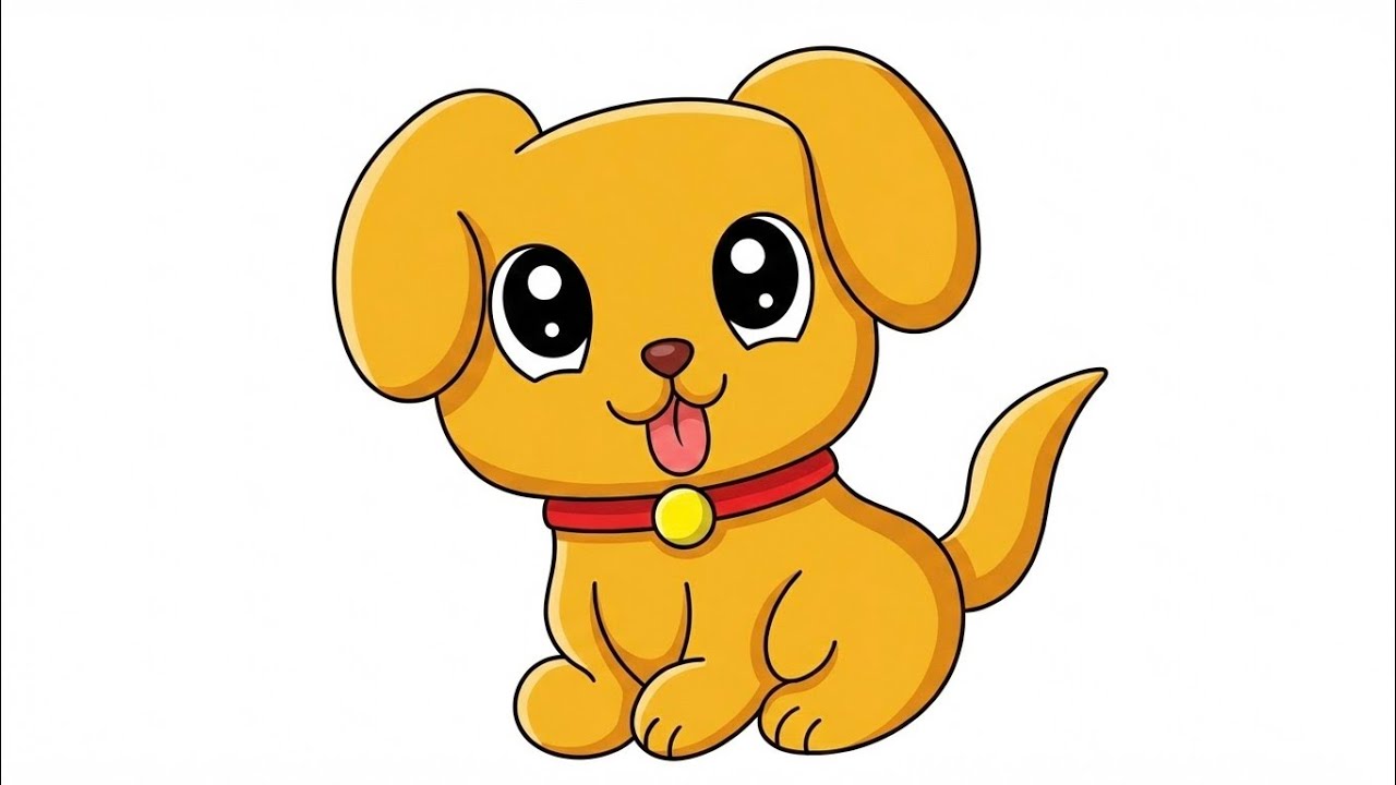 Il How To Draw An Easy And Cute Puppy ll Cute Puppy Drawing Easy ll Easy Puppy Drawing ll