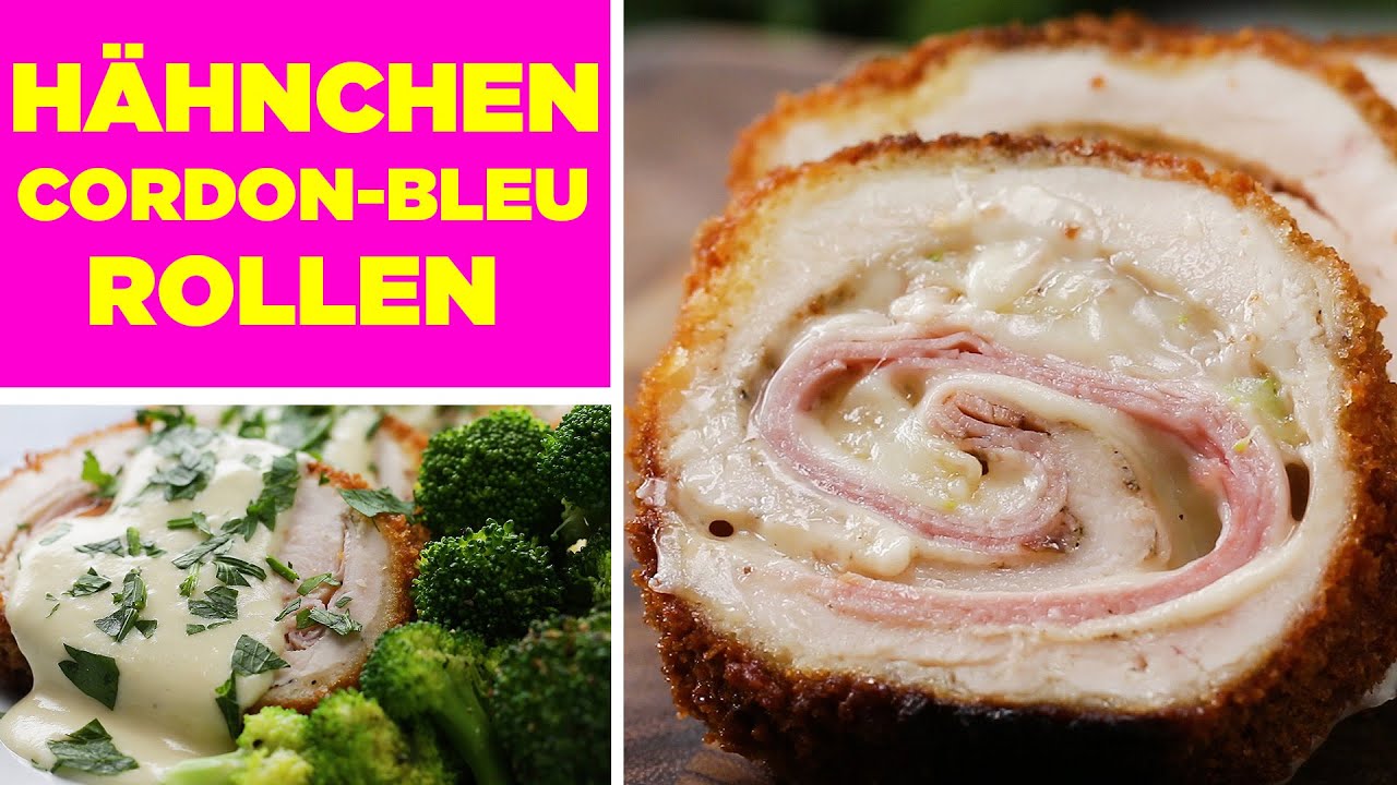 Hähnchen-Cordon-Bleu-Rollen - da läuft dir das Wasser im Mund zusammen