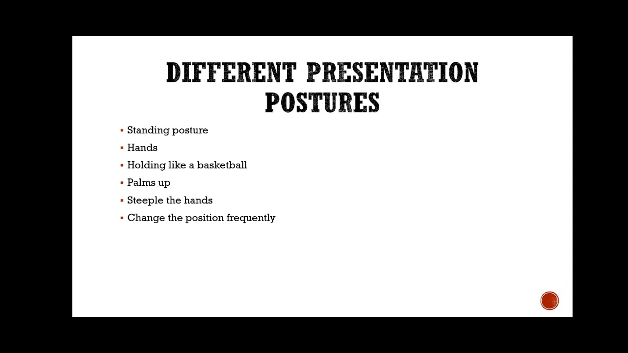 different presentation postures|professional business skills