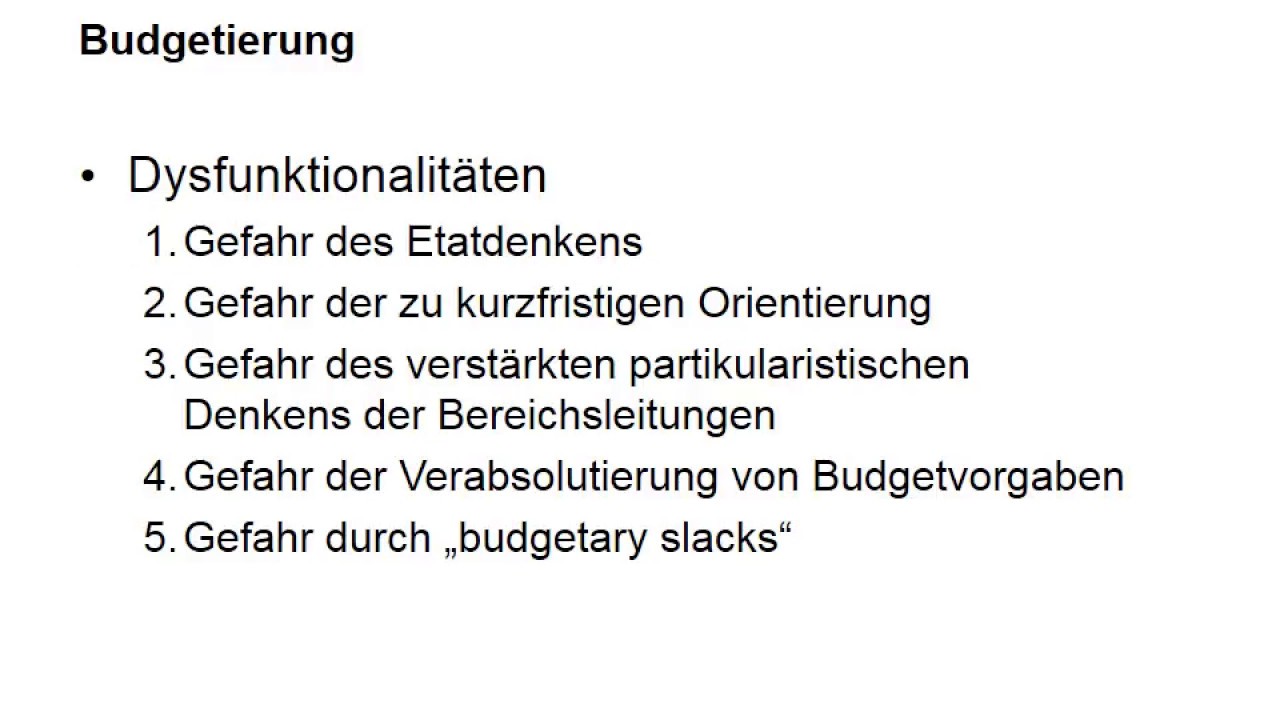 Budgetierung