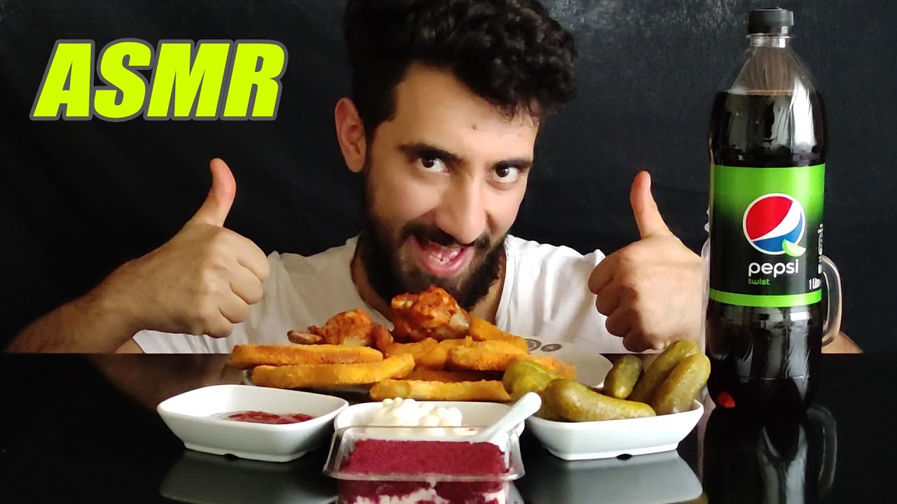 ASMR / ŞİNİTZEL, NUGET, KANAT, TURŞU ASMR / ASMR T&Uuml;RK&Ccedil;E YEMEK / FARUK ASMR