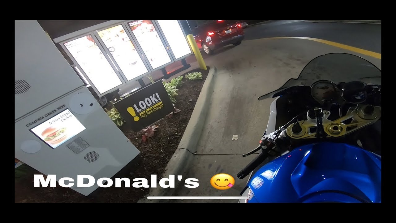 McDonald's drive thru in a BMW s1000rr late night