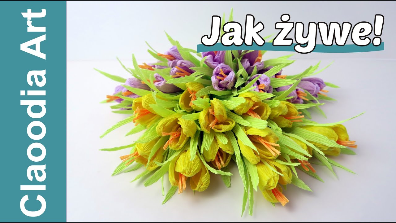Krokusy z krepiny #2 (DIY Crocuses from crepe paper)