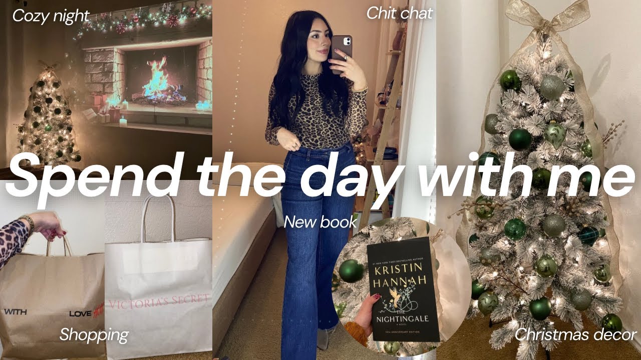 SPEND THE DAY WITH ME ||Christmas decor, Cozy night, New book, Shopping, Chitchat