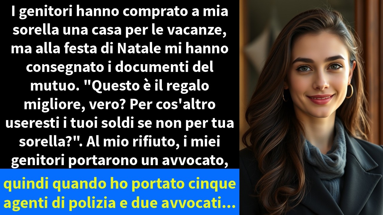 I genitori hanno comprato a mia sorella una casa per le vacanze, ma alla festa di Natale mi hanno