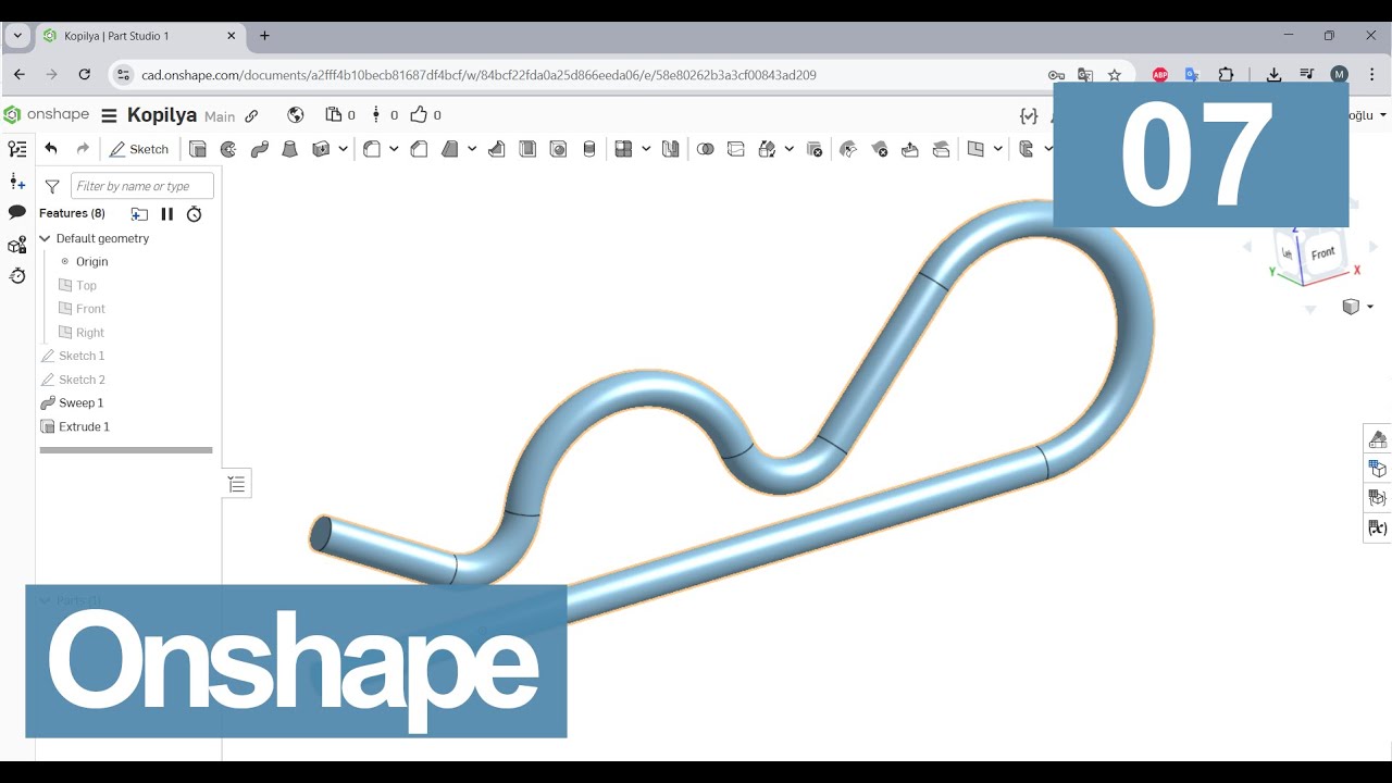 Onshape Eğitimi #7 | Kopilya Çizimi, Solidworks Formatında Kaydetme ve Teknik Resim Alma