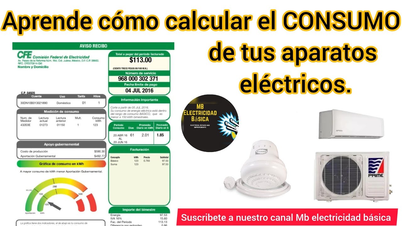 C&oacute;mo calcular el CONSUMO EL&Eacute;CTRICO EN KILO WATTS - HORA