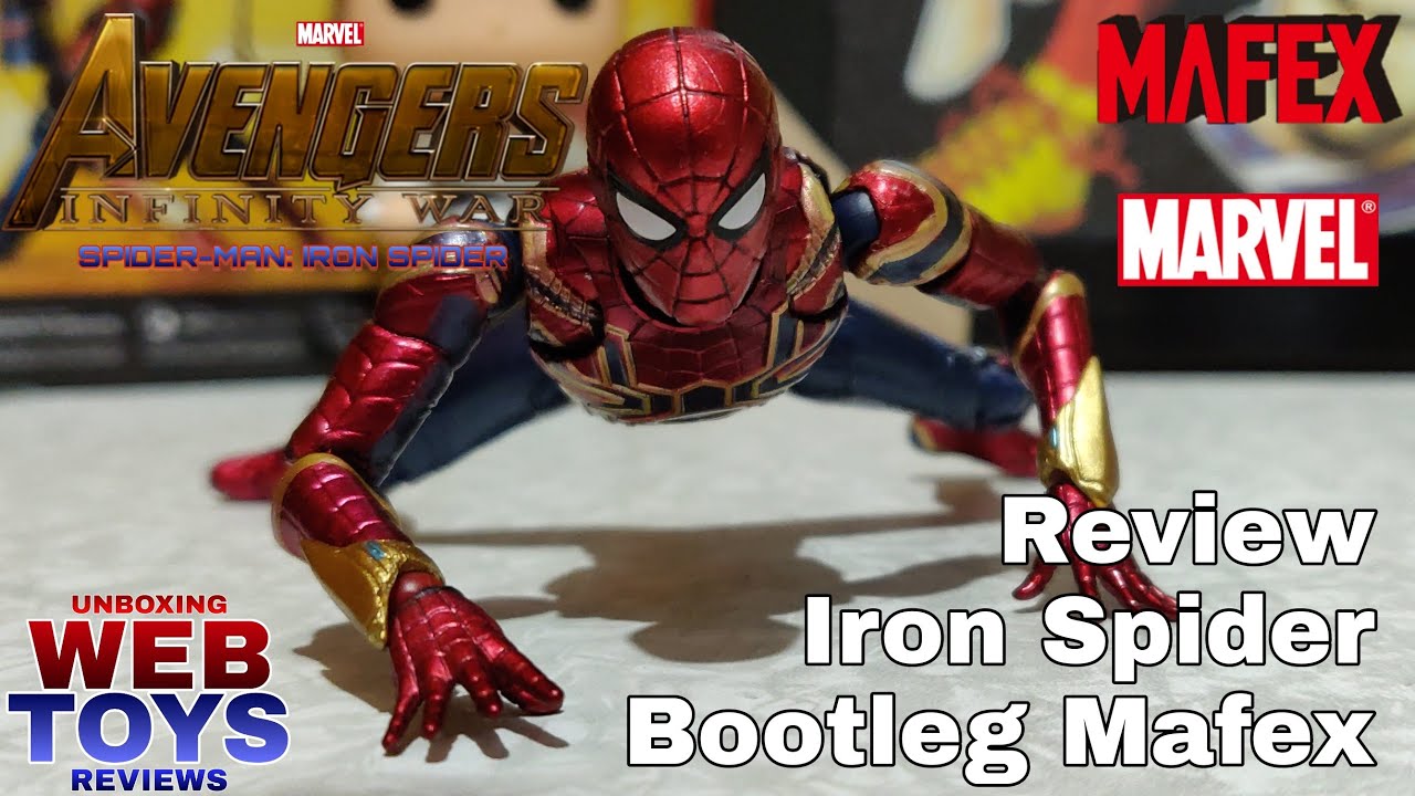 Unboxing e Review Iron Spider Avengers Infinity War Mafex Bootleg escala 1/12
