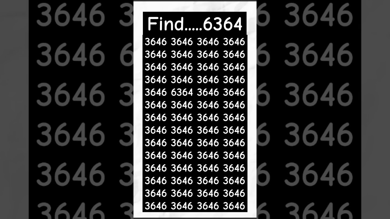 Are you ginius ? Spot the Hidden Number 6364 In 5 Second #fypp #shortsfeed #shorts #viralvideo