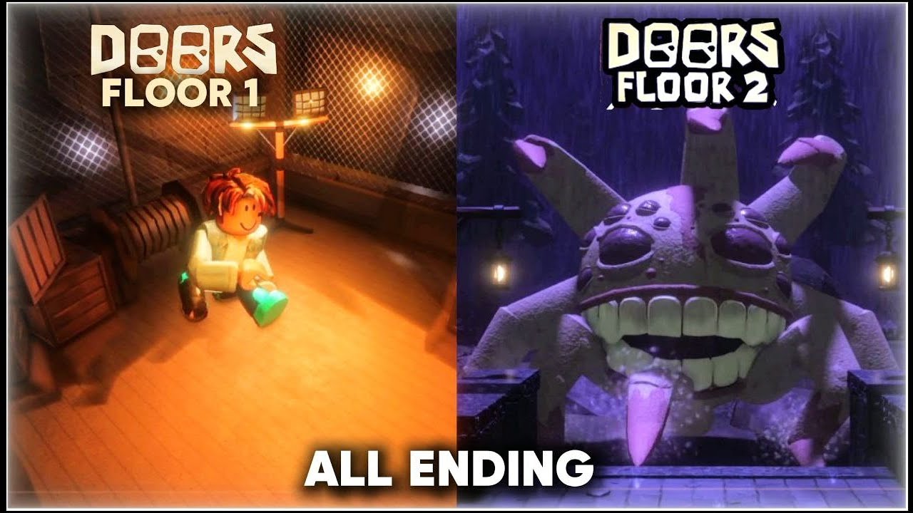 ROBLOX DOOR FLOOR 1 & 2 CUTSCENES ENDING - The MINE & The HOTEL Update [RTX ON]