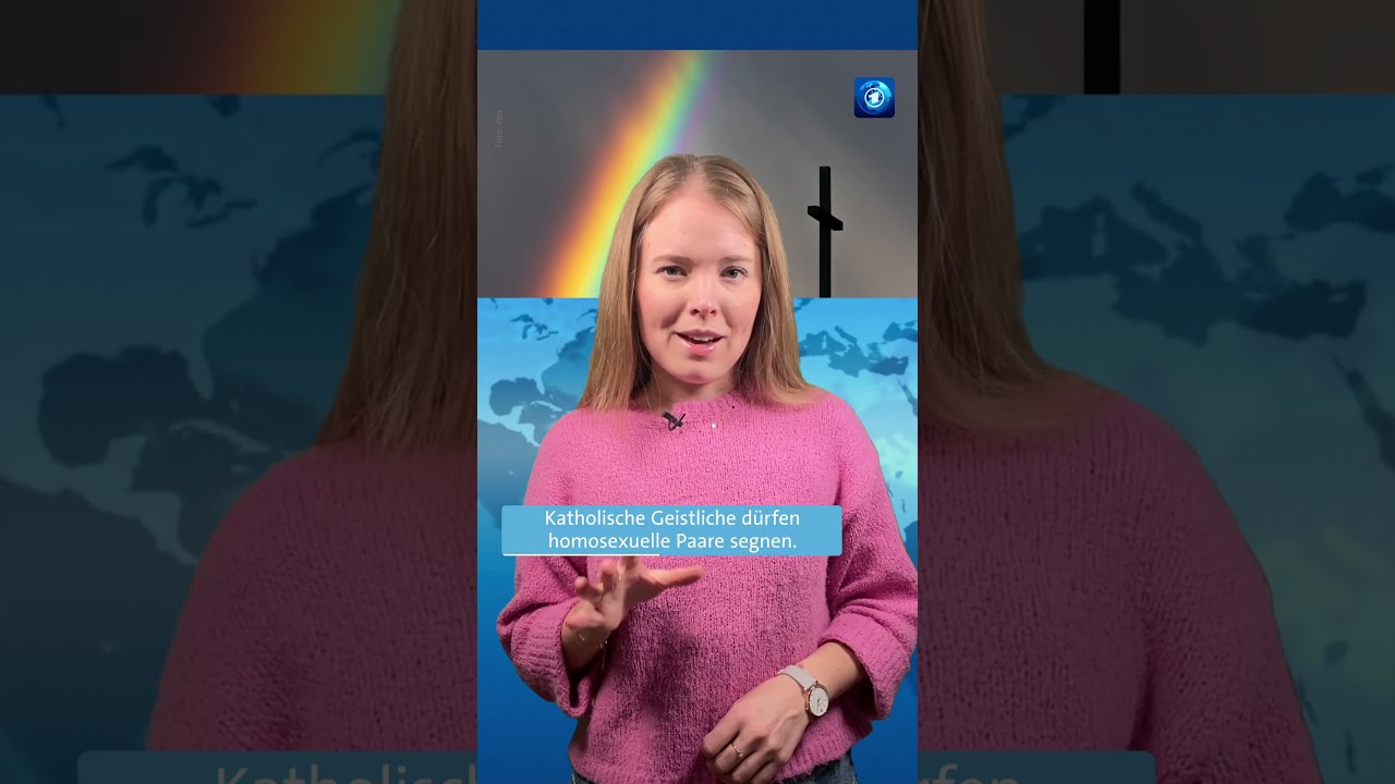 Au&szlig;erdem erlaubt die katholische Kirche jetzt auch, dass Unverheiratete gesegnet werden. #tagesschau