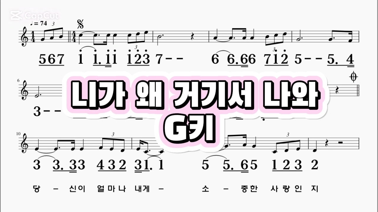 니가왜거기서나와 영탁 G키 하모니카 악보 영상